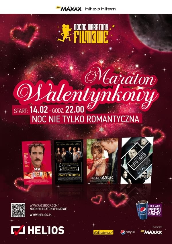 Walentynkowy Nocny Maraton Filmowy w sieci kin Helios!