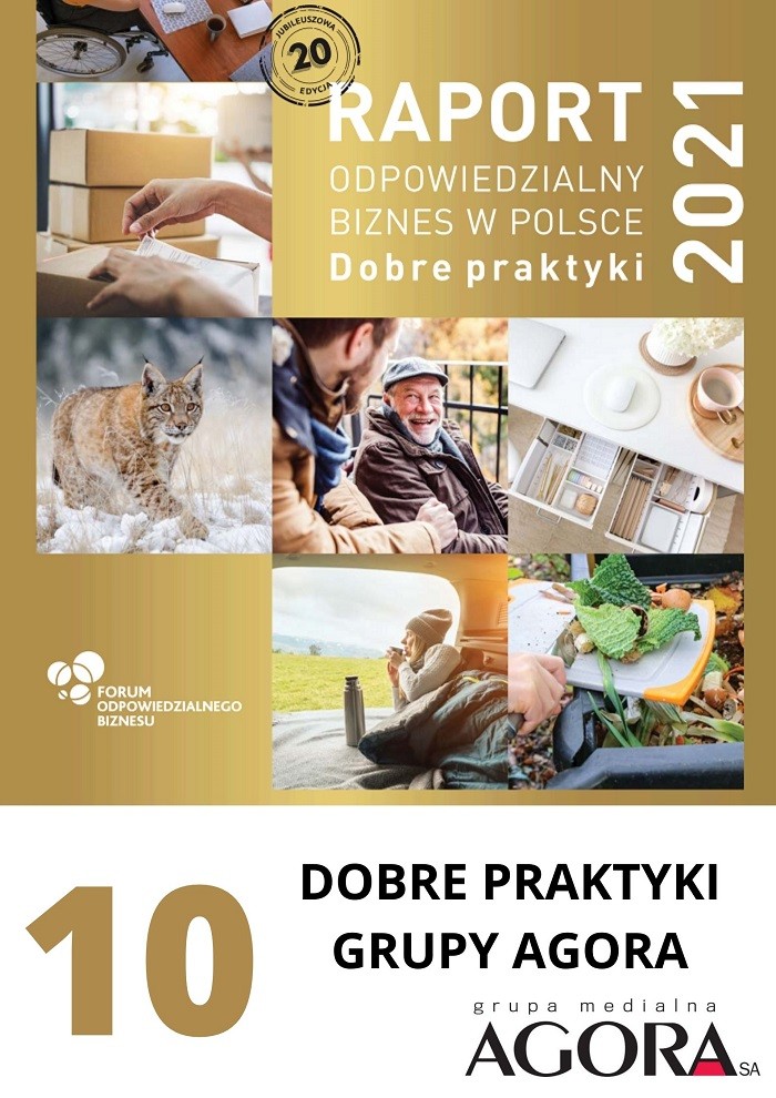Dobre praktyki Grupy Agora w jubileuszowym, 20. raporcie „Odpowiedzialny Biznes w Polsce”