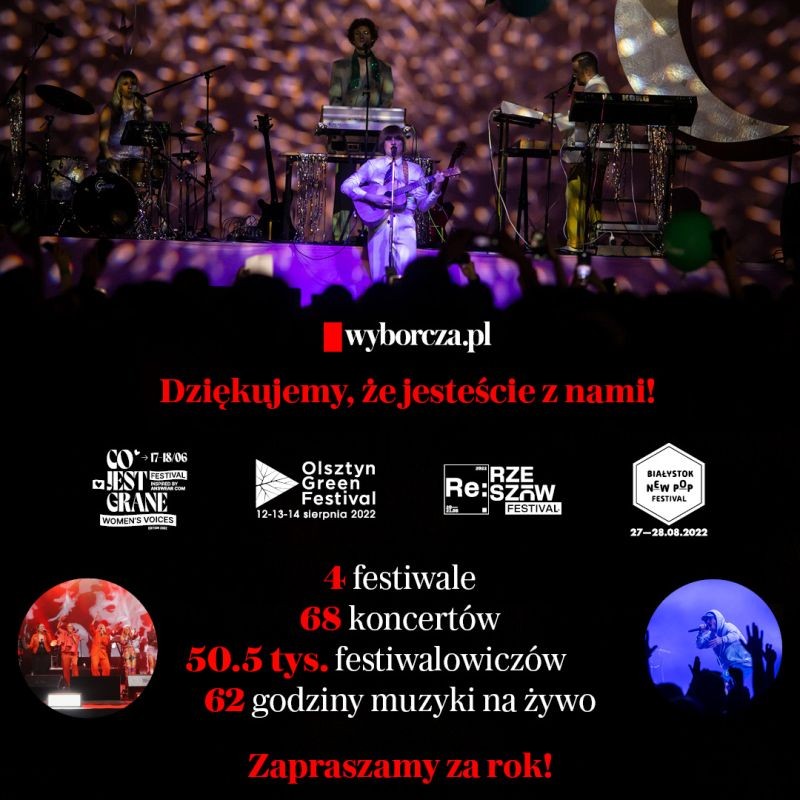 Rekordowe muzyczne lato 2022 z festiwalami Agory i Wyborcza.pl – 4 imprezy i ponad 50 tys. uczestników