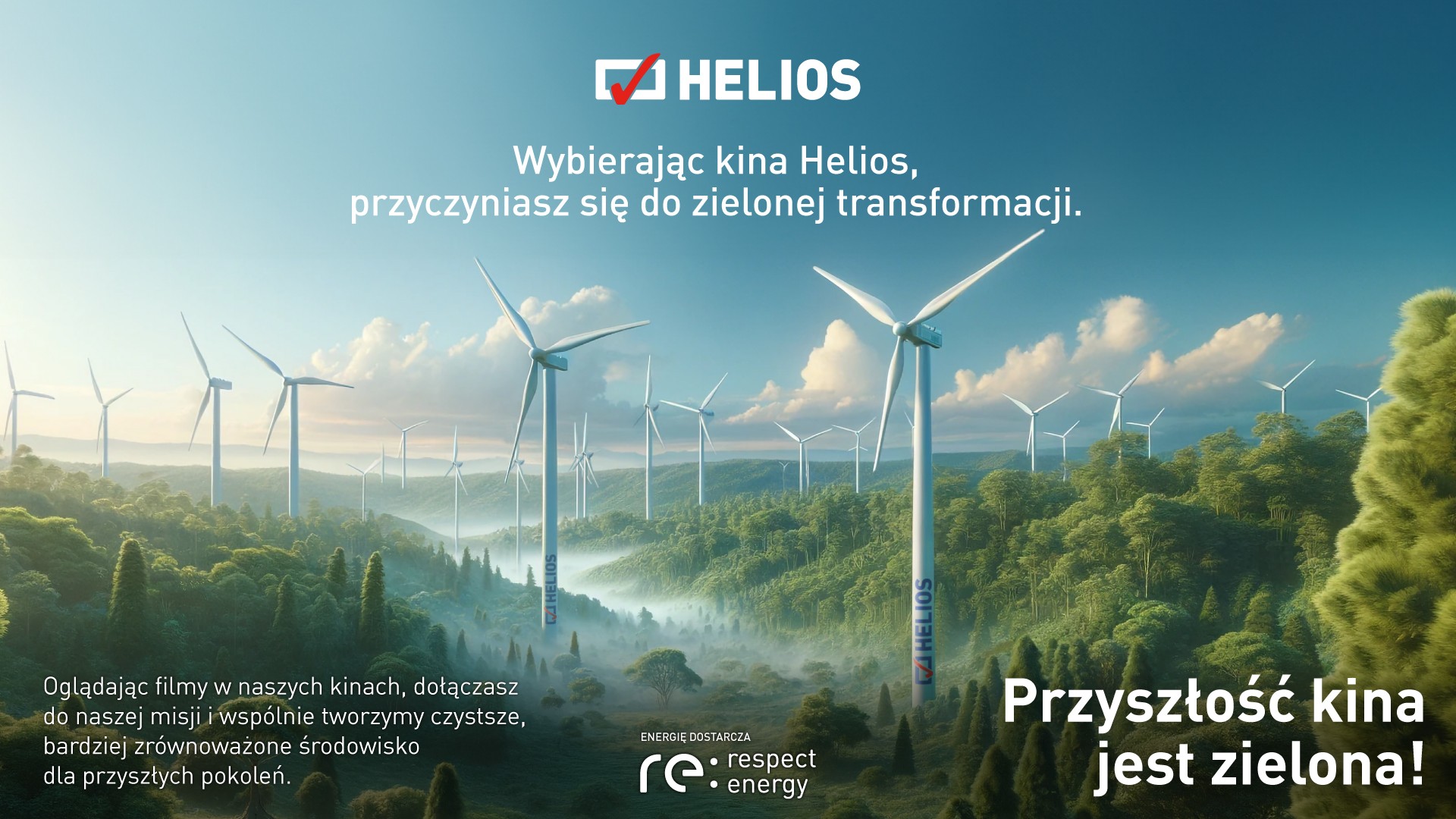 Helios pierwszą siecią kinową w Polsce z energią z odnawialnych źródeł