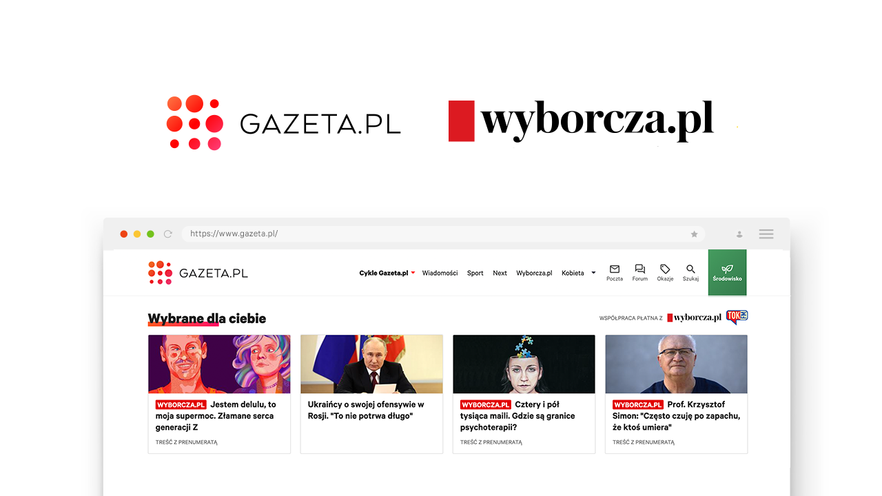 Gazeta.pl i Wyborcza.pl współpracują przy promocji tekstów